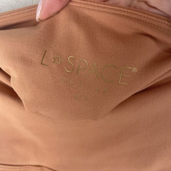 NWT L*‎ Space Wren 7/8 Length Orange Striped Legging Athleisure Size S $125 - Picture 8 of 10